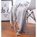 Molleton à couverture tricotée en coton bébé POM POM